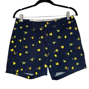NWT J.Crew Navy Lemon Print Women's Size 2 Shorts